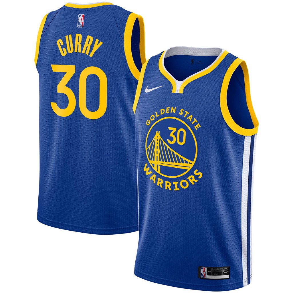 เสื้อกีฬาแขนสั้น ลายทีม Stephen Curry Royal Golden State Warriors 2024