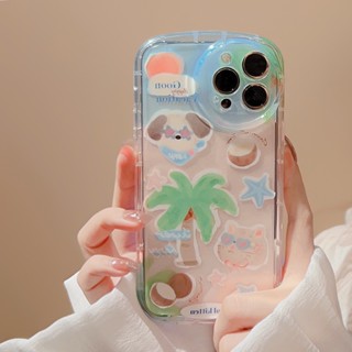 เคสโทรศัพท์มือถือ ซิลิโคน tpu ลายต้นมะพร้าว แฟชั่นฤดูร้อน สําหรับ iphone 11 12 13 14 pro max plus