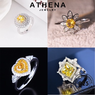 ATHENA JEWELRY เครื่องประดับ หรูหรา ต้นฉบับ ผู้หญิง เครื่องประดับ เงิน เกาหลี แหวน แท้ 925 ทองซิทริน Silver แฟชั่น M095