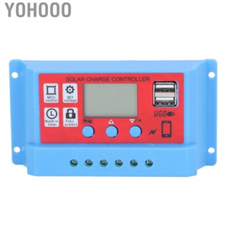 Yohooo Solar Charge Controller 12V/24V Solar Panel Charge Controller 3 Stage PWM Photovoltaic  Controller LCD Display