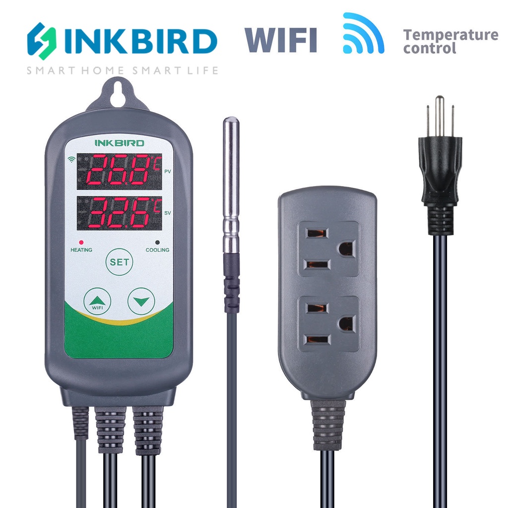 Inkbird WiFi ITC-308 เทอร์โมสตัทควบคุมอุณหภูมิดิจิทัล พร้อมรีโมตคอนโทรล สําหรับหมักเพาะพันธุ์ เรือนก