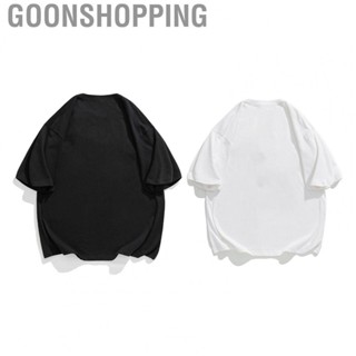 Goonshopping Short Sleeve T Shirt  Cotton Letter Print T Shirt Elegant Crewneck Fashionable Casual  for Outdoor Activity