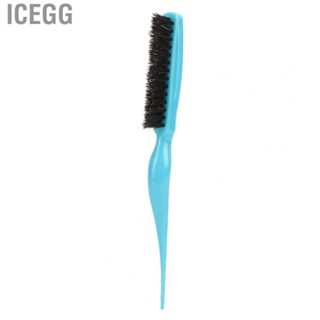 Icegg Rat Tail Teasing Brush  Styling Tool Curved Handle Add Volume Safe Nylon Hair Teasing Brush  for Women for Home