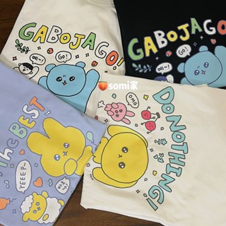 【พร้อมส่ง】เสื้อยืดแขนสั้น ผ้าฝ้าย พิมพ์ลายการ์ตูน SPAO