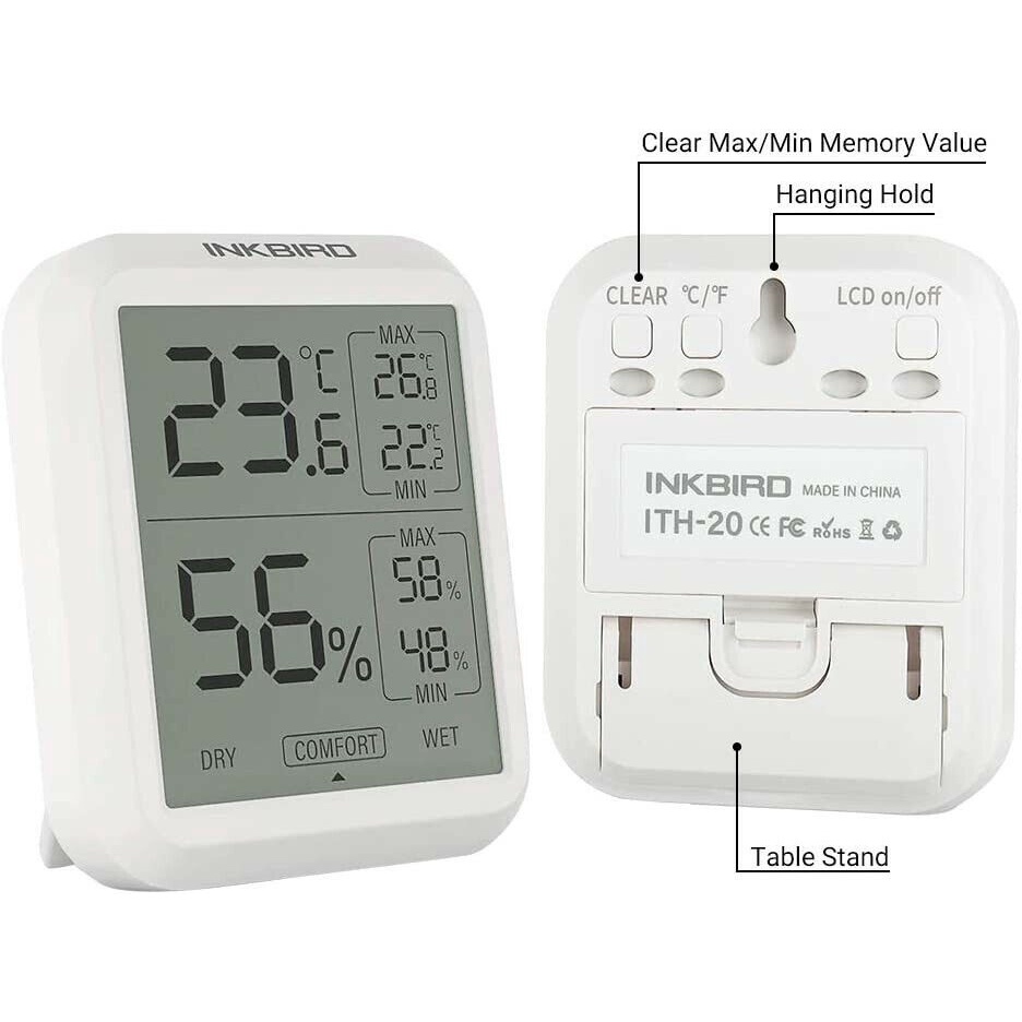 Inkbird ITH20 เครื่องวัดอุณหภูมิความชื้น ดิจิทัล ไฮโกรมิเตอร์ วัดอุณหภูมิ ในร่ม - รูปที่ 7