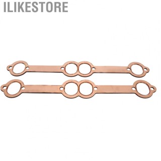 Ilikestore Exhaust Manifold Gasket  High Hardness 2Pcs Automotive Exhaust Gaskets Reusable Copper Plating Oval Port  for Small Block 327 305 350 383