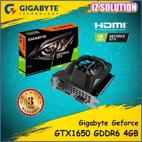 การ์ดจอ GIGABYTE GTX1650 4GB DDR6 128BIT ( GV-N1656D6-4GD ) GTX 1650