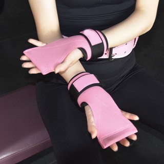 Sporting Fitness ถุงมือฟิตเนส สีชมพู ถุงมือออกกำลังกาย โยคะ ออกกำลังกายครึ่งนิ้ว Power Weight Lifting Hand Protector