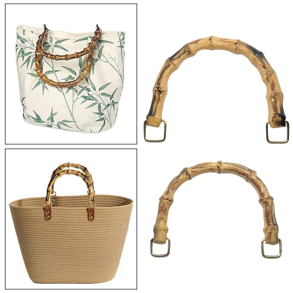 Roxul Bamboo Bag Handles Handmade With Buckle Bag Accessories Gift Box Handle Shoulder Bag Strap