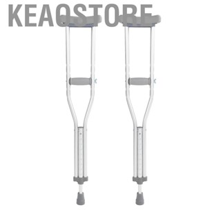 Keaostore 82cm Aluminum Alloy Push Button Adjustable Crutches with Pads Adult Walking Crutch