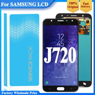 อะไหล่หน้าจอสัมผัสดิจิทัล LCD AMOLED สําหรับ Samsung Galaxy J7 Duo 2018 J720 J720F