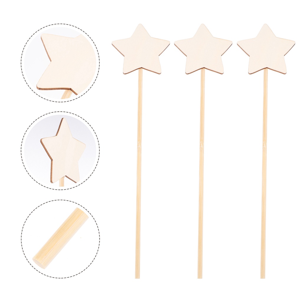 8 ชิ้น DIY Fairy Wand Handmade ไม้ Fairy Wand Sticks DIY ภาพวาด Fairy Wands
