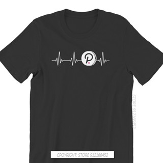 เสื้อยืด ผ้าฝ้ายแท้ พิมพ์ลาย Cryptocurrency Crypto Miner Polkadot Love Heartbeat ขนาดใหญ่ สไตล์คลาสสิก สําหรับผู้ชาย