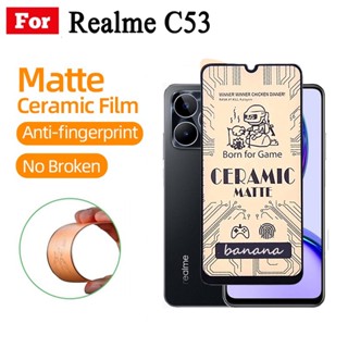 ฟิล์มกระจกนิรภัยกันรอยหน้าจอ เซรามิค แบบนิ่ม สําหรับ Realme C53 C55 GT Neo 3 2 GT 2 Pro C35 C30 C25S C25Y C25 C21 C21Y