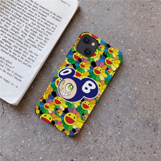 เคสโทรศัพท์มือถือ TPU แบบแข็ง พิมพ์ลายดอกทานตะวัน Takashi คุณภาพสูง สีดํา สําหรับ IPhone 14 Pro Max 13 12 11 Pro Max IPhone SE 3 6 6S 7 8 Plus X XR XS