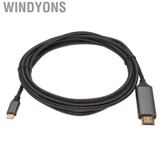 Windyons Conversion Cable  Plug and Play Braiding Nylon 4K At 60Hz USB C To HD Multimedia Interface Cord High Heat Dissipation  for Mobile Phone