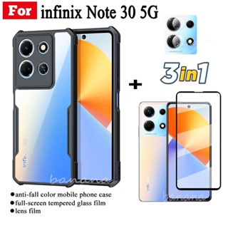 3in1 เคสโทรศัพท์มือถือ ฟิล์มกระจกนิรภัย กันตก พร้อมฟิล์มเลนส์ สําหรับ infinix Note 30 5G note30 4G Note 30 Pro