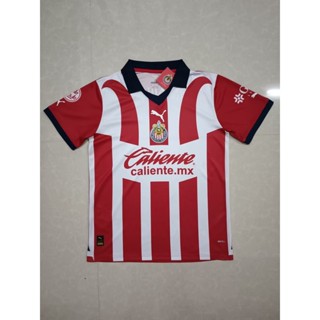 【 Fans 】 2324 ใหม่ Chivas Home Fan Edition เสื้อยืดแขนสั้น ลายฟุตบอล คุณภาพสูง