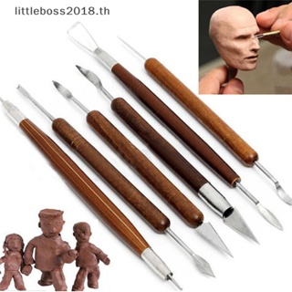 [littleboss] ประติมากรรมดินเผา ขี้ผึ้ง แกะสลัก เครื่องปั้นดินเผา DIY เครื่องมือรูปร่าง โพลิเมอร์ การสร้างแบบจําลอง ของขวัญ 6 ชิ้น