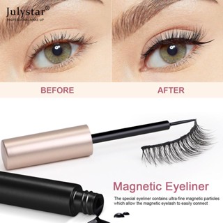 JULYSTAR 5 คู่ของ 3d Magnetic Eyeliner Liquid False Eyelashes Set Magnet Eyelashes