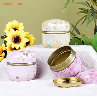 [risingmeup] กระปุกโลหะ พร้อมฝาปิด ทรงกลม สําหรับใส่ขนมหวาน ชา 1 ชิ้น