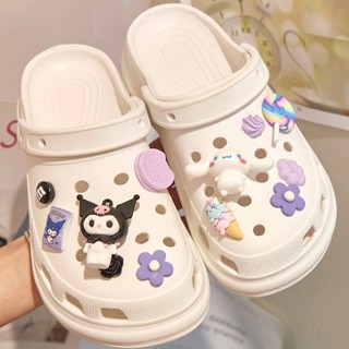 CROCS Sanrio Kuromi Cinnamoroll รองเท้าผ้าใบลําลอง ลายการ์ตูนน่ารัก DIY สําหรับเด็ก ของขวัญ