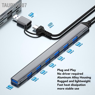 Taurus307 USB Type C Hub 1 3.0 6 พอร์ต 2.0 ความเร็วสูง Plug and Play Multiport Adapter สำหรับโทรศัพท์แล็ปท็อปเมาส์คีย์บอร์ด