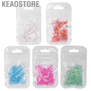 Keaostore Round Flatback Beads  Glossy Appearance DIY Half Bead Non Toxic Different Sizes for Nail Salon Woman