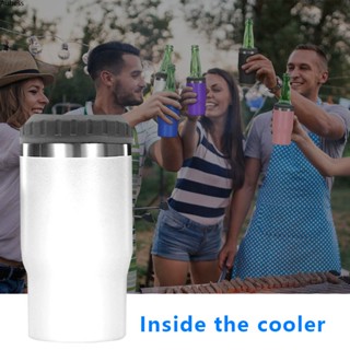 Ready 4 In 1 Can Cooler, 12oz Stainless Steel Insulated Can Cooler Freezable Beer Bottle Cooler with Straw For Seltzer Beer Beverage, Fits Slim Skinny Bottle &amp; Can, Non-slip | เซรินสีชมพู