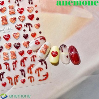 Anemone สติกเกอร์ติดเล็บ ลายการ์ตูนสายรุ้ง น่ารัก สําหรับผู้หญิง