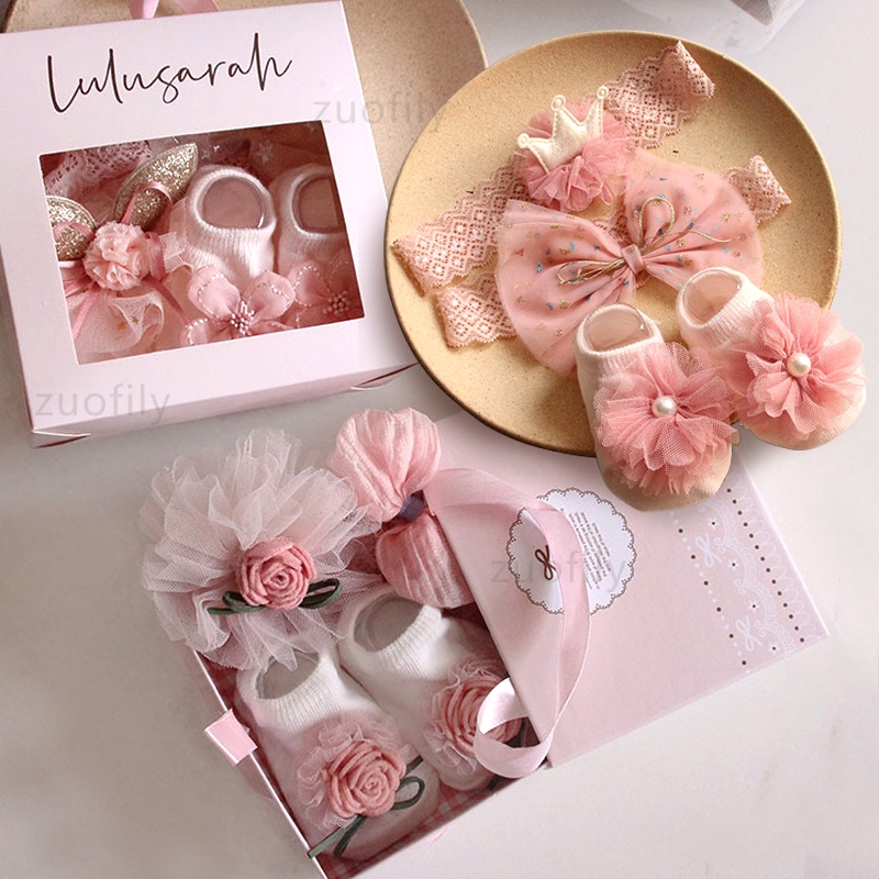 3 ชิ้น / เซต ลูกไม้ ดอกไม้ เด็กผู้หญิง ที่คาดผม ถุงเท้า มงกุฎ โบว์ ทารกแรกเกิด ที่คาดผม อุปกรณ์ประกอบฉากถ่ายภาพ เครื่องประดับผม 0-12 เดือน
