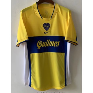 เสื้อกีฬาแขนสั้น ลายทีมชาติฟุตบอล Boca away 2001 สไตล์วินเทจ ไซซ์ S-XXL AAA