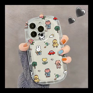 เคสโทรศัพท์มือถือ ซิลิโคนนิ่ม ใส กันกระแทก ลายสัตว์น่ารัก สําหรับ IPhone 14 13 12 11 Pro Max XS X XR 8 + 7 Plus