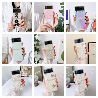 เคสโทรศัพท์มือถือแบบใส ฝาพับ บางมาก น่ารัก สําหรับ Samsung Z Flip4 Z Flip3 Galaxy Z Flip 4 Z Flip 3