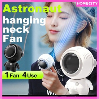 [พร้อม] จอแสดงผลดิจิตอล Mini Handheld Astronaut Leafless Neck Fan พร้อมปรับความเร็วได้ &amp; Usb แบบชาร์จไฟได้สำหรับในร่ม/กลางแจ้ง