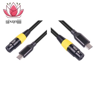 สายเคเบิลเชื่อมต่อไมโครโฟน Type C ตัวผู้ เป็น 3 Pin XLR ตัวเมีย 2 เมตร สําหรับคอมพิวเตอร์