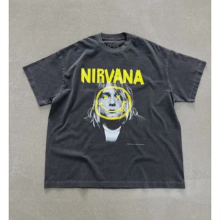 เสื้อยืดแขนสั้น พิมพ์ลาย Nirvana Coben Bandage 23SS แฟชั่นเรโทร สําหรับผู้ชาย และผู้หญิง