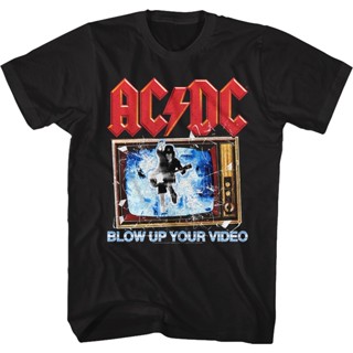 เสื้อยืด พิมพ์ลายอัลบั้มวิดีโอ Blow Up Your Video ACDC