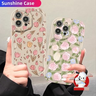 เคสโทรศัพท์มือถือ TPU แบบนิ่ม ลายดอกไม้ สีพื้น สําหรับ Samsung A04E A03 A03s A04 A04s A13 A23 A24 A33 A34 A53 A73 A12 A14 A22 A52 A52s A32 A51 A50 A50s A30s