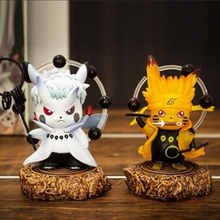 ฟิกเกอร์นารูโตะ นารูโตะ Uchiha Pikachu COS Road Sento Naruto Uchiha Naruto with Tokuba Ninja โมเดลตุ๊กตา