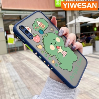 สําหรับ Huawei Y7 2019 Y7 Prime 2019 เคสการ์ตูนไดโนเสาร์น้อยน่ารัก ดีไซน์ใหม่ บาง ฝ้า เคสโทรศัพท์แข็ง ขอบซิลิโคน กันกระแทก เคสป้องกัน