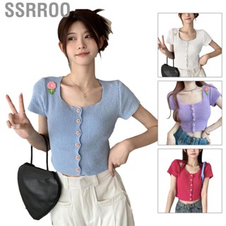 Ssrroo Knit Sweater  Short Button Up Sweater Fashionable Versatile  Fit  for Daily Life for School for Girls