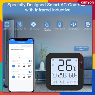 Tuya Smart Wifi Ir Thermostat Controller LCD Touch Screen รีโมทไร้สายในตัวเซ็นเซอร์อุณหภูมิและความชื้นทำงานร่วมกับ Google Assistant / Alexa canyon