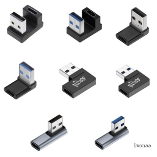 Iwo อะแดปเตอร์ USB 3 0 ตัวผู้ เป็น Type C ตัวเมีย มุมซ้าย 90 องศา 10Gbps สําหรับแล็ปท็อป