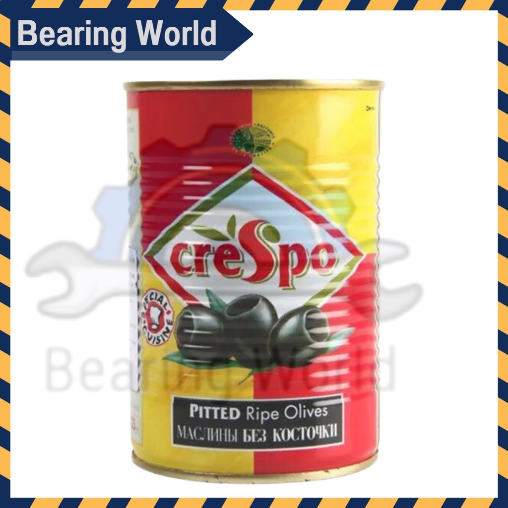 CRESPO มะกอกดำไม่มีเมล็ด 387 กรัม คริสโป มะกอกดำ ในน้ำเกลือ Crespo Pitted Black Olives 387g.