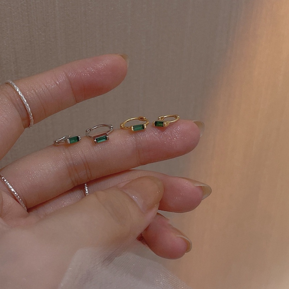 S925 สีเขียว Hoop Earings สําหรับผู้หญิงต่างหูเจาะชุด Earings สําหรับเด็ก Hikaw ต่างหูสําหรับชาย Hikaw Hypoallergenic อุปกรณ์เสริมเครื่องประดับ