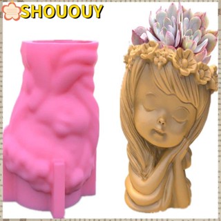 Shououy แม่พิมพ์ซิลิโคนเรซิ่น รูปกระถางดอกไม้ สําหรับทําที่ใส่ปากกา