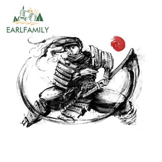 Earlfamily สติกเกอร์ พิมพ์ลายกราฟฟิคซามูไร ขนาด 13 ซม. x 9.6 ซม. สําหรับติดตกแต่งรถยนต์ สเก็ตบอร์ด