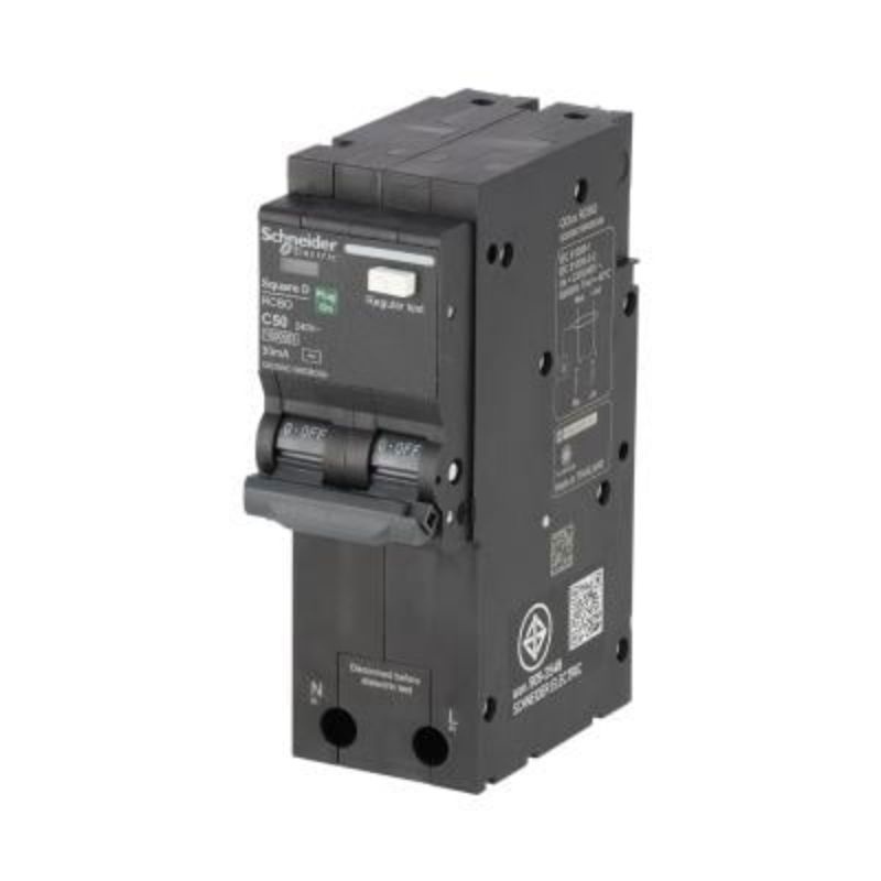 SCHNEIDER เมนเบรคเกอร์​ กัน ดูด 50A, 63 ​ป้องกันไฟฟ้าดูด QO250C10RCBO30 = 50A