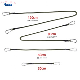 【Anna】Carabiner Elastic Cords 1 Piece Aluminum Alloy Army Green Hook Cables Strap